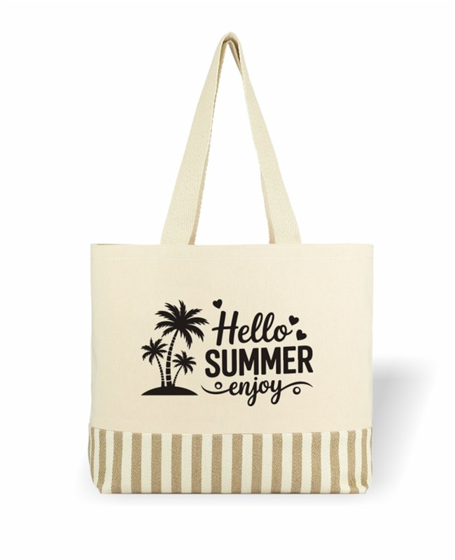 Dokuma Kumaş Kanvas Plaj Çantası